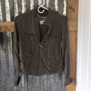 Olive green denim jacket